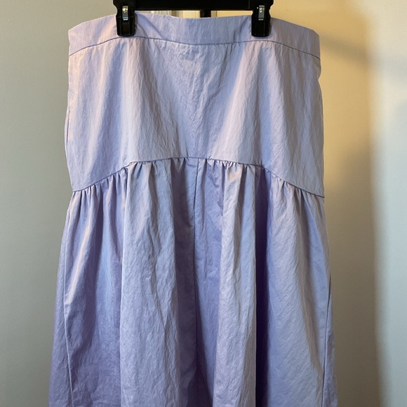 13. Eloquii Purple Midi A-Line Skirt with Tiered High-Low Design Size 18 - Picture 2 of 6